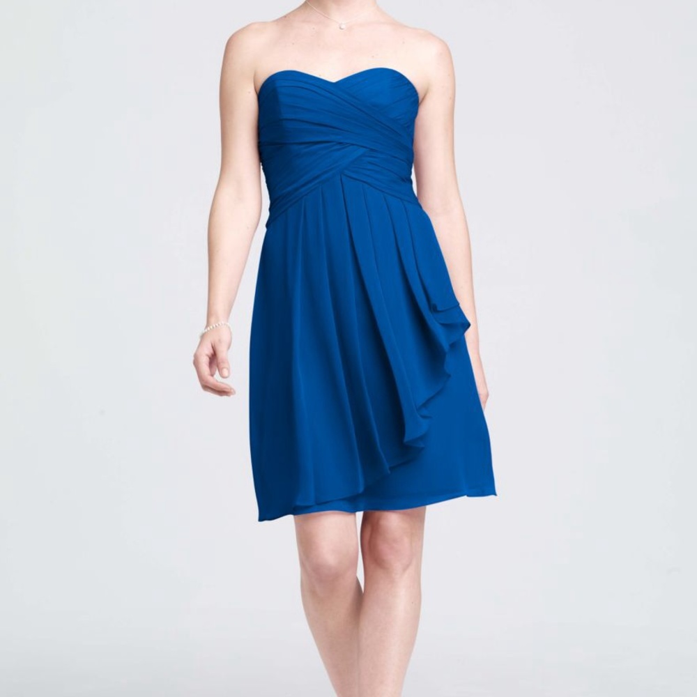 David's Bridal Short Chiffon Bridesmaid Dress